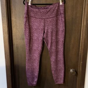 All in Motion Maroon and Lavender Leggings